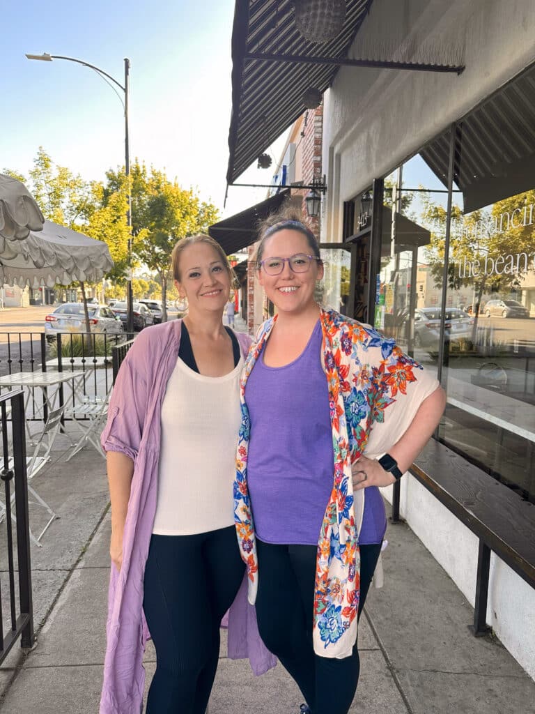 Caroline and her friend Shanna in Burbank, California