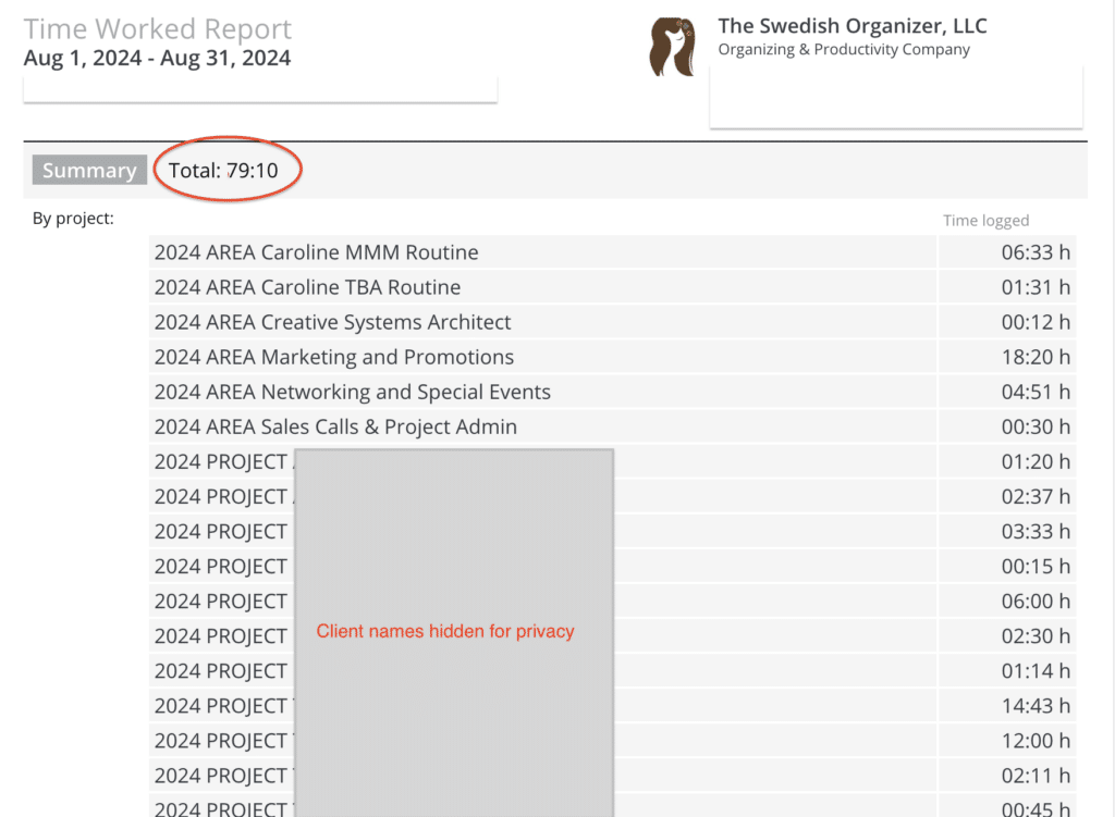 Hours Worked | Use That Powerful Voice for Good... In Every Way Possible! | August 2024 Productivity Report | The Swedish Organizer