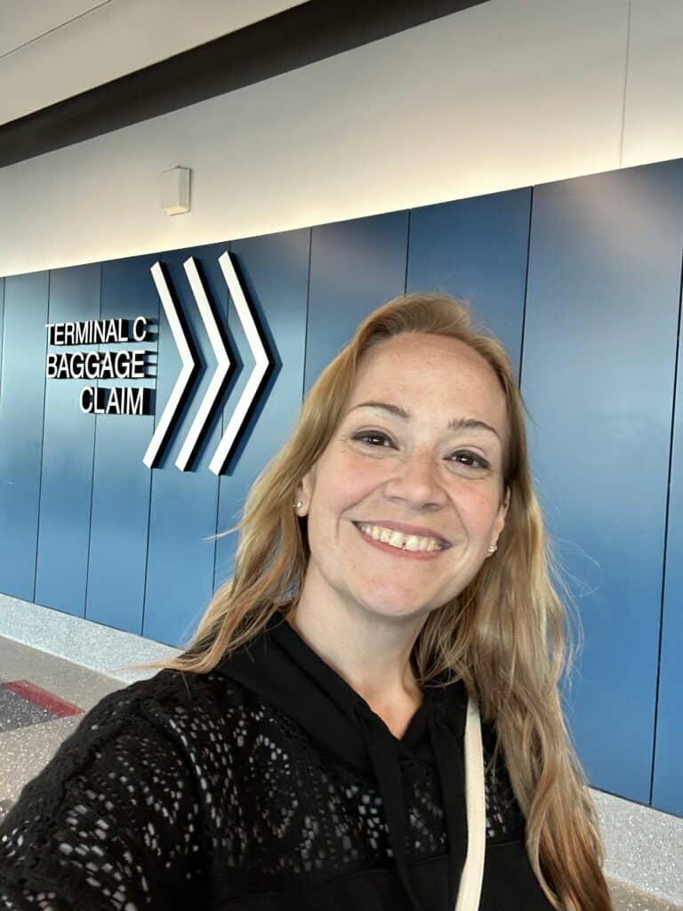 Caroline at the airport | Your Mindset is a Custom Language You Create | July 2025 Productivity Report | The Swedish Organizer